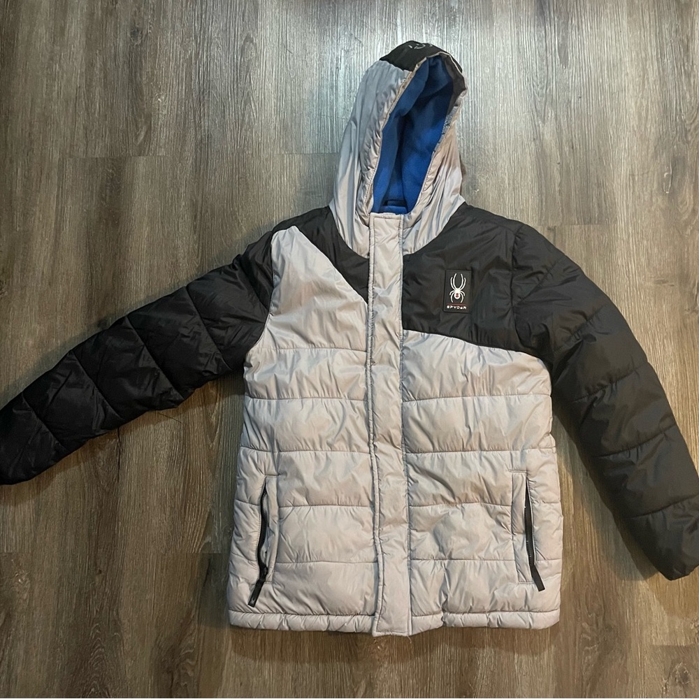 Spyder Kids Black and White Puffer Jacket